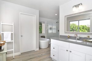 Bathroom counter and cabinets
