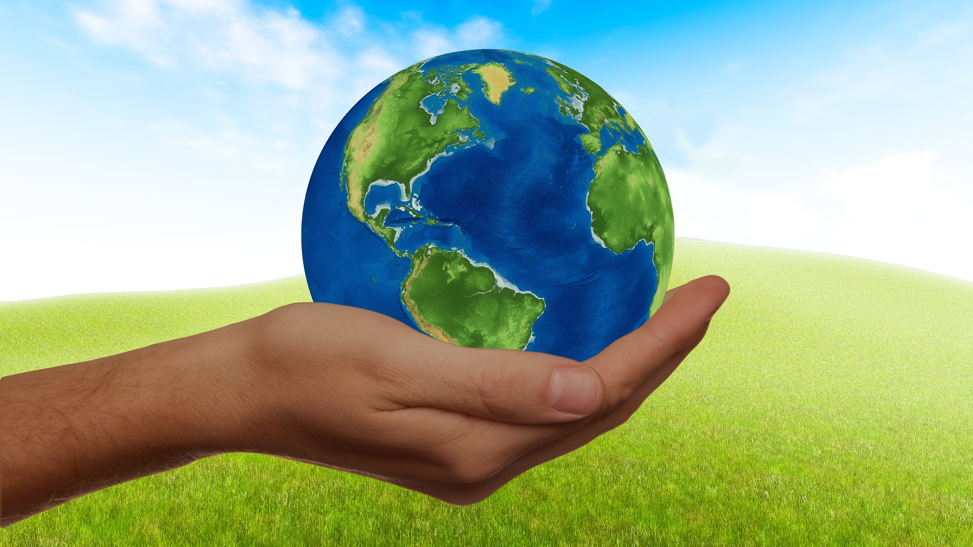 Sustainability - hand holding the earth