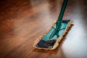 Mopping Clean Hardwood Floor