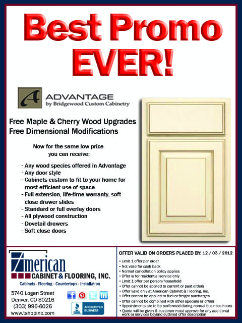 Advantage by Bridgewood Cabinetry - Best Promo EVER!  -