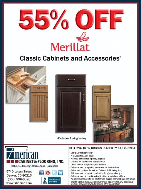 55% OFF Merillat Classic Cabinets & Accessories