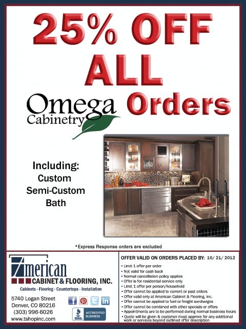 25% Off All Omega Cabinet Orders
