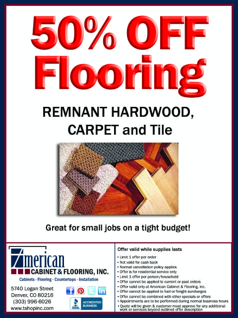 50% OFF Remnant Hardwood, Carpet, & Tile Flooring