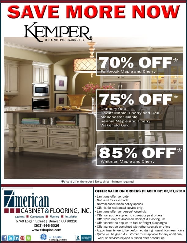 Save MORE Now with Kemper Cabinetry!