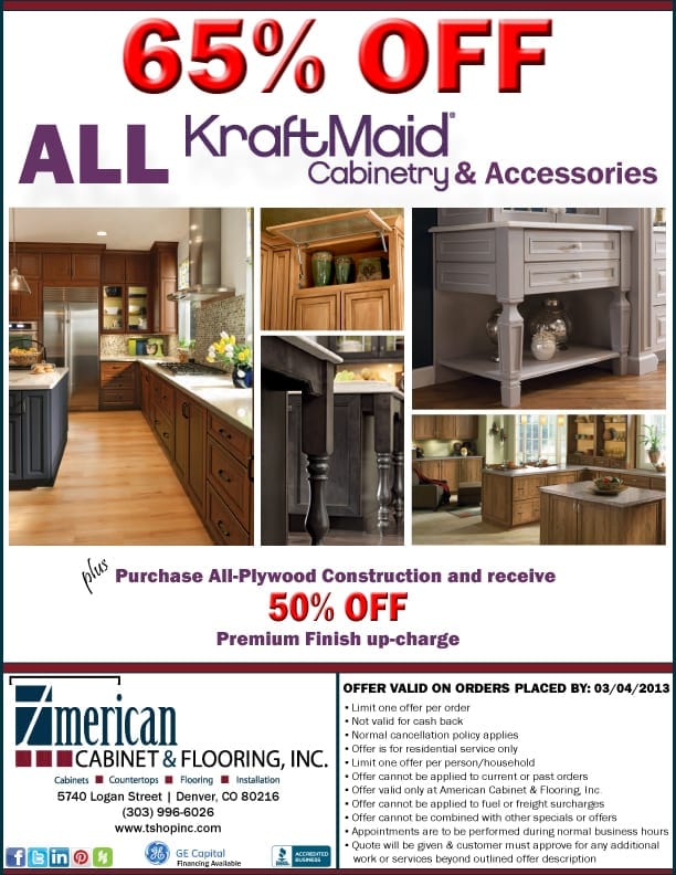 Kraftmaid Winter Sales Event | 65% OFF All Cabinetry & Accessories + Purchase All-Plywood Construction & Receive 50% OFF Premium Finish up-charge 