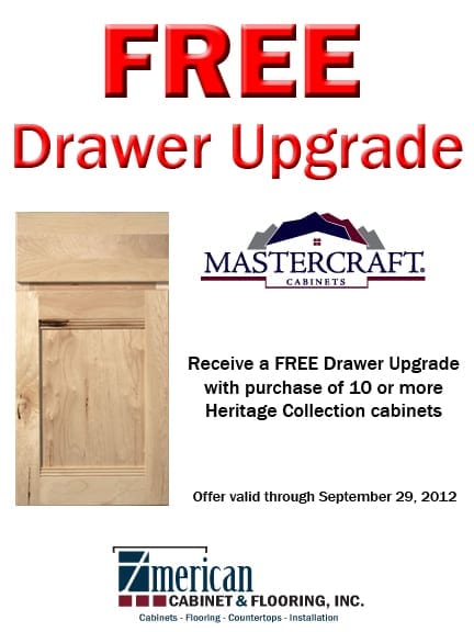 Free Drawer Upgrade from Mastercraft Cabinets
