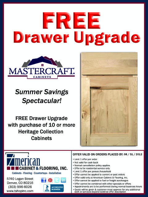 FREE Drawer Upgrade from Mastercraft Cabinets (with purchase)