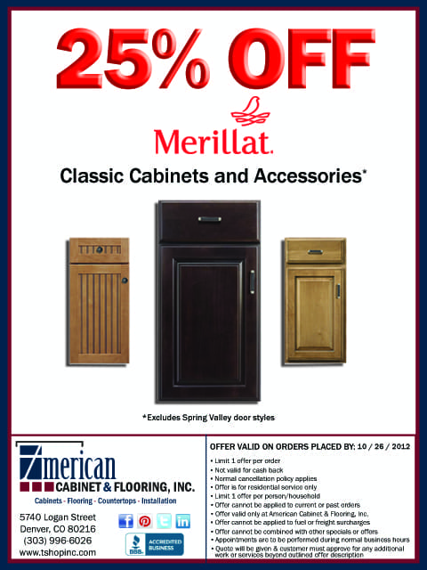 25% OFF Merillat Classic Cabinets & Accessories