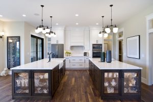 Showplace Cabinetry Kitchen - Heritage White II Satin Paint and Cherry Tawny Satin