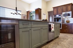 Showplace Green Painted Kitchen Cabinets