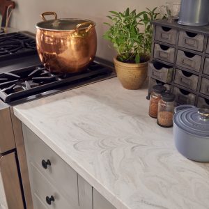 Corian Solid Surface Kitchen - Limestone Prima